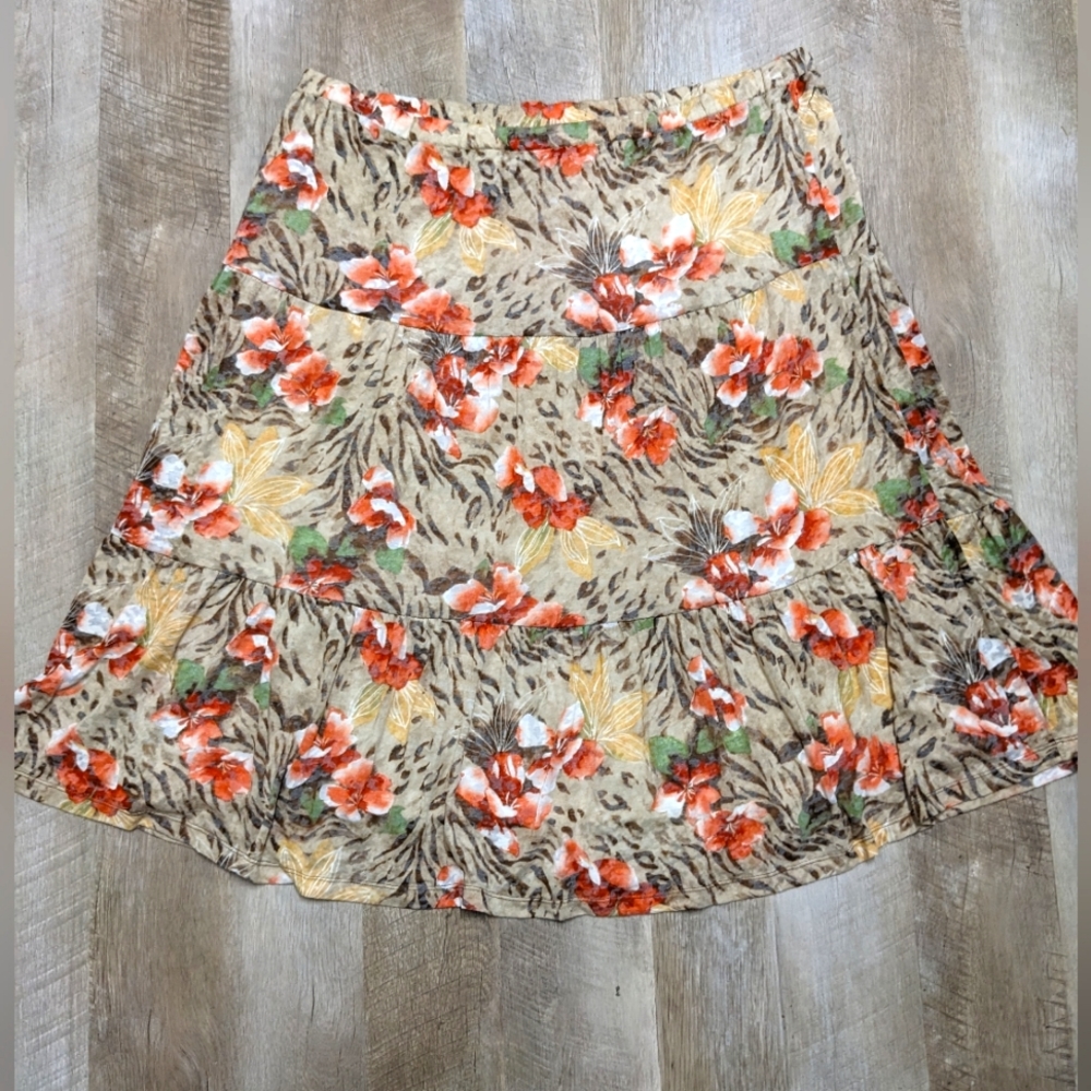 Alfred Dunner Floral Print A line Skirt Size 18